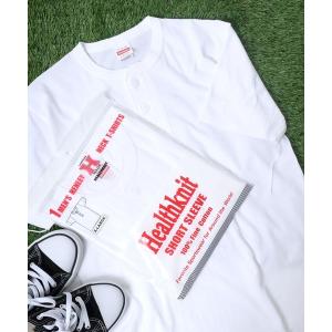 tシャツ Tシャツ メンズ Healthknit（ヘルスニット）ヘンリーネック半袖Tシャツ1P メンズ レディース/パックT｜zozo