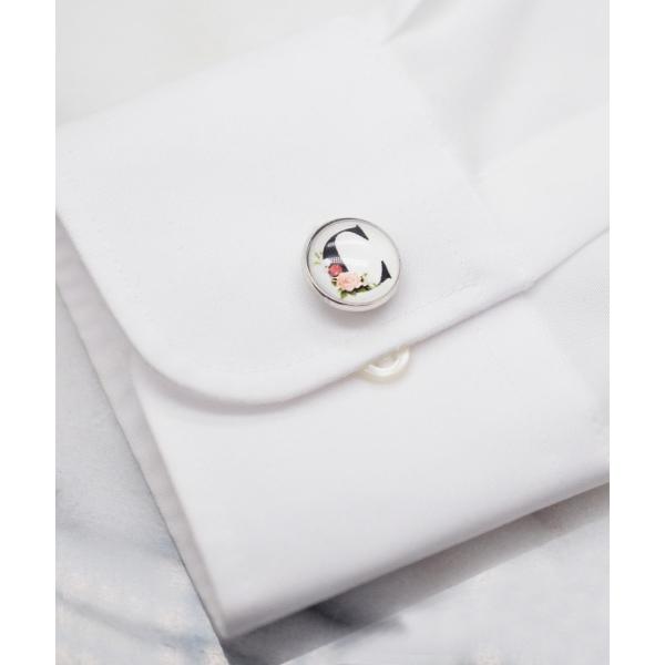 カフスボタン カフス フラワーアルファベットカフリンクス / カフス