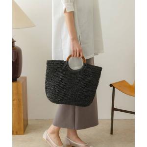 バッグ カゴバッグ ウッドハンドルペーパーバッグ