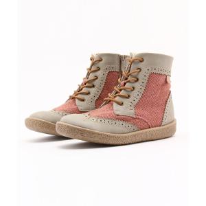 ブーツ Rin clover(リン　クローバー)/素材コンビ編み上げショートブーツ