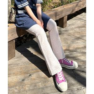 パンツ 「セットアップ対応/Alley」ワッフル小花プリントフレアパンツ レディース