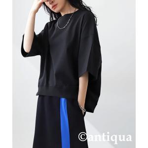 tシャツ Tシャツ リブ切り替えショートトップス