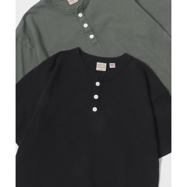 tシャツ Goodwear/グッドウェア USAコットン 無地 ヘンリーネック 半袖Tシャツ/レディ...