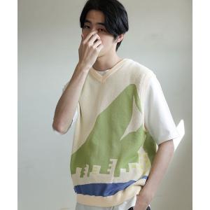 ベスト [CITY CREEK]テクスチャ−ニットベスト