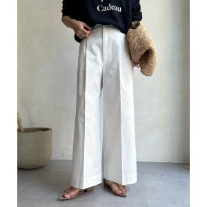 パンツ チノパン コットンストレッチワイドパンツ