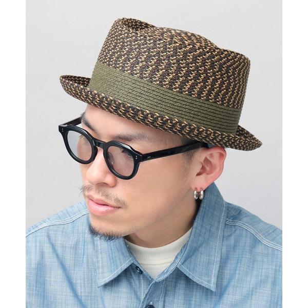 帽子 ハット モザイクブレード ペーパー ポークパイハット メンズ レディース