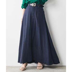 レディース スカート 大きいサイズ レーヨン麻マキシスカート シックスタイル｜zozo