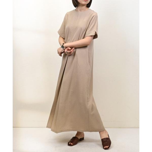 ワンピース リネンタッチフロントタックマキシワンピース