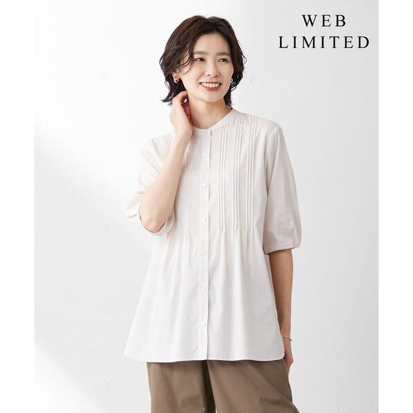 ブラウス シャツ 「WEB限定・洗える」ラミーポプリン ピンタック ブラウス レディース