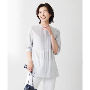 J.PRESS LADIES 【洗える】セルロースポプリン バンドカラーブラウス J.PRESS（J.プレス） ブラウス シャツ 「洗える」セルロースポプリン
