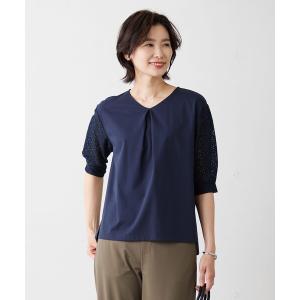 tシャツ シャドーストライプ ボウタイ風 カットソー レディース tシャツ シャドーストライプ ボウタイ風 カットソー レディース