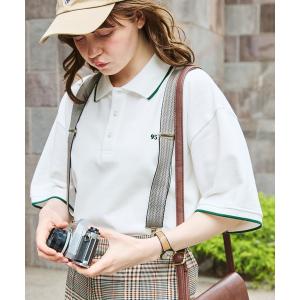 ポロシャツ 襟ライン ナンバリングワンポイント刺繍半袖ポロシャツ