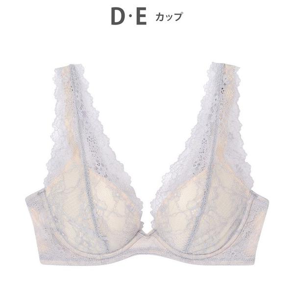 ブラジャー AMPHI「脇シャープ-寄せる-」ラッセルレース　フルカバレッジ　モールドブラジャー　D...