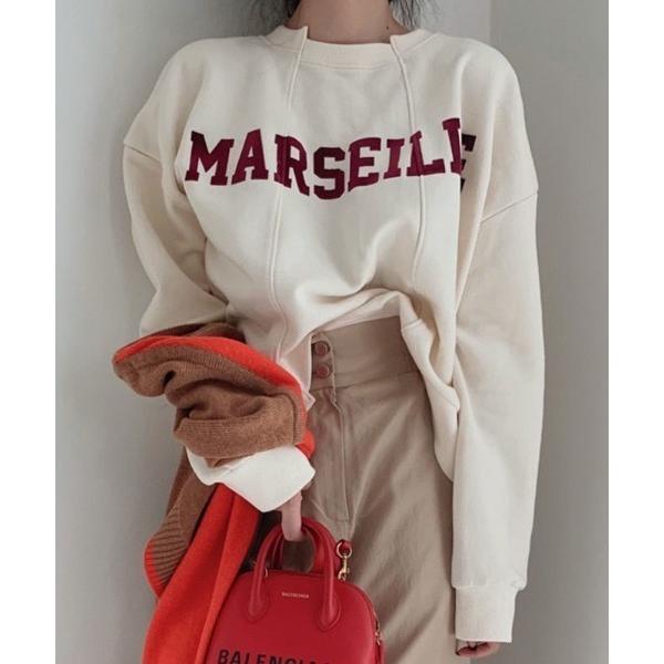 トレーナー スウェット 「ベロアロゴ」変形ロゴトレーナー レディース