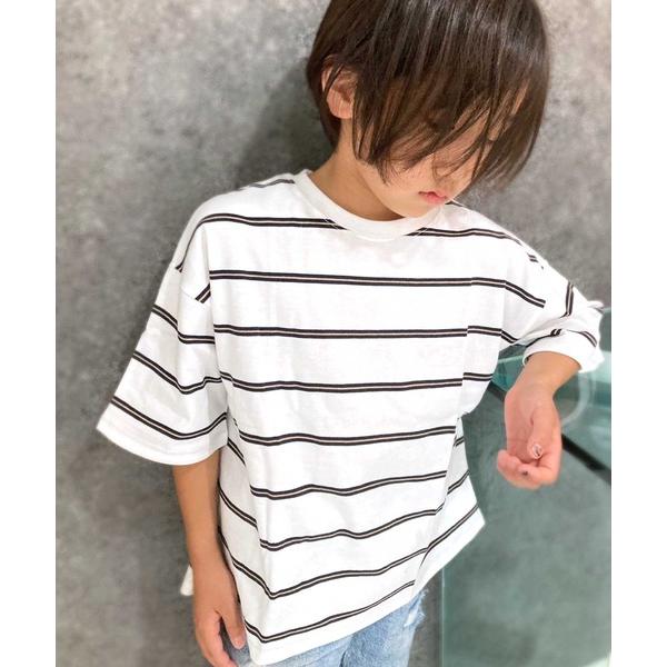 tシャツ ボーダーBIGシルエット 半袖T キッズ 子供服 男の子 女の子