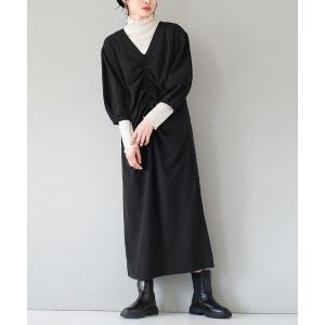 ワンピース フロントギャザー Vネックワンピースの商品画像
