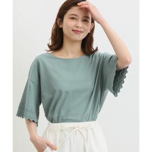 tシャツ Tシャツ 袖刺繍トップス