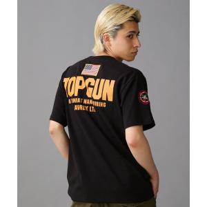 tシャツ Tシャツ メンズ TOP GUN PATCH ＆ PRINT T-SHIRT / トップガン パッチ ＆ プリント Tシャツ / AVIRE
