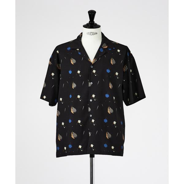 シャツ スラブポリグラフィックシャツ/ スプラッシュドット柄/ペーズリー柄/ユニセックス メンズ レ...