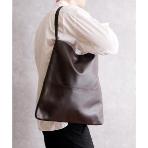 トートバッグ Marie Louise マリールイーズ / ユニセックスアイテム 牛革レザースクエア ストラップトートバッグ ワンショルダーバッグ /