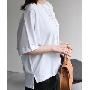 tシャツ 半袖 「USAコットン」　オーバーサイズTシャツ　袖ロールアップ レディース