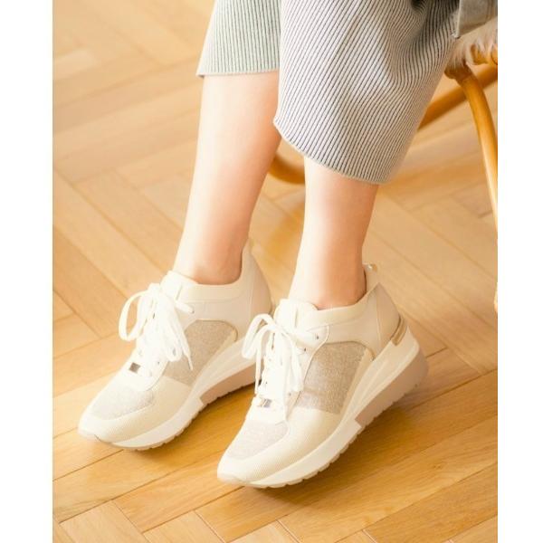 スニーカー 「REZOY」ニットコンビ厚底ソールスニーカー レディース