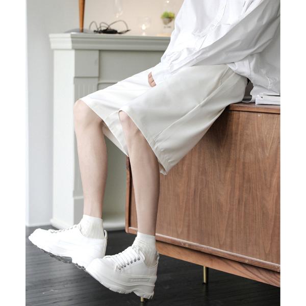 スラックス 「neos -addictive design-」ワイドシルエット スラックス ハーフ ...