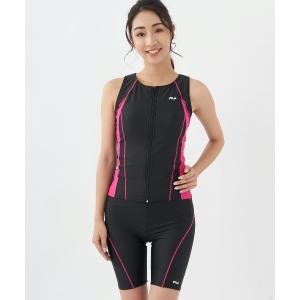 水着 レディース配色フルジップセパレート水着