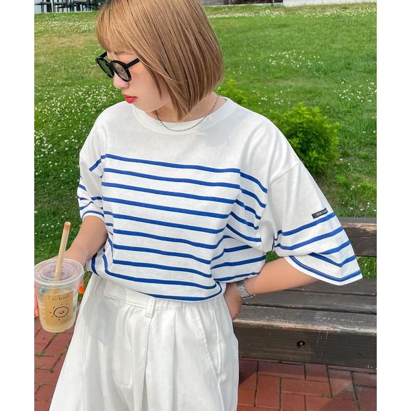 tシャツ ネームタグアソートパネルボーダーTシャツ レディース