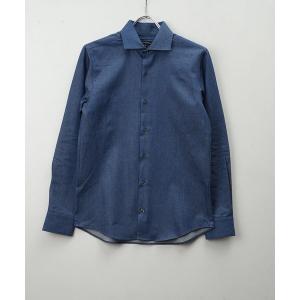 シャツ 日本製 デニム ホリゾンタル カラー シャツ メンズ