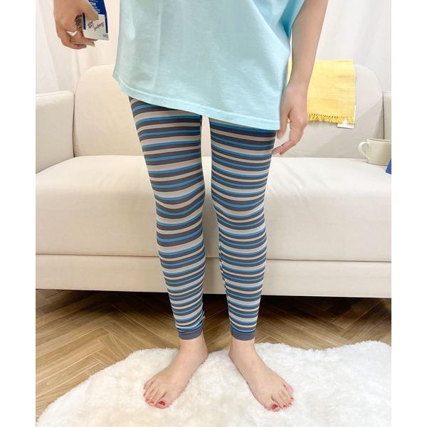 レギンス スパッツ 「 HealthKnit / ヘルスニット 」ゆる圧レギンス ボーダーレギンス ...