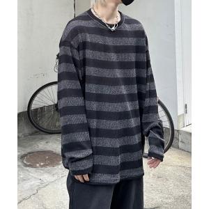 セーター ニット 「Never mind the XU」stripe knit / 「ネバーマインド ザ エックスユー」ストライプボーダー長袖ニット