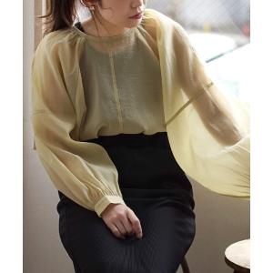 ブラウス シャツ クレープオーガンジー「パフスリ...の商品画像