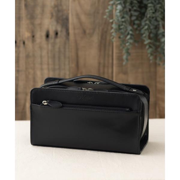 ハンドバッグ コードバン 馬革 Wファスナー セカンドバッグ