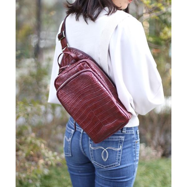 ウエストポーチ クロコダイルレザーボディバッグスリングショルダーバッグ メンズ レディース