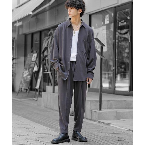 セットアップ アムンゼンストレッチジャージ / オーバーサイズ ルーズシャツ ワイドテーパードパンツ...