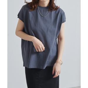 tシャツ 「Fizz/フィズ」　プチハイネックフレンチスリーブTシャツ レディース