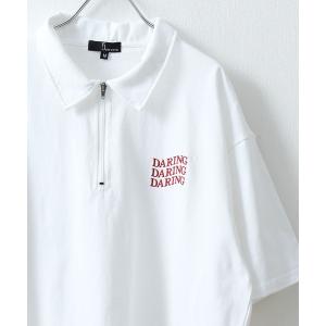 メンズ tシャツ Tシャツ 「ユニセックス」ハーフジップワンポイント刺繍 半袖Tシャツ/ポロシャツ｜zozo