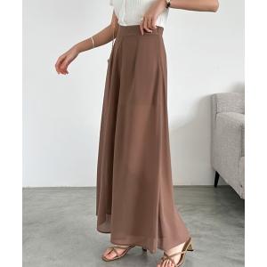 ワイドパンツ パンツ シアーワイドパンツ レディース