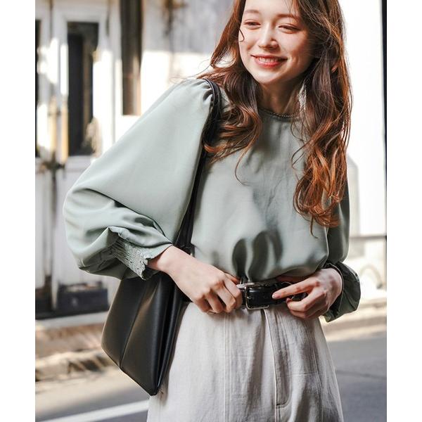 ブラウス シャツ バルーンスリーブカフスブラウス レディース