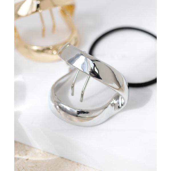 ヘアゴム ダブルメタルラインポニーフック