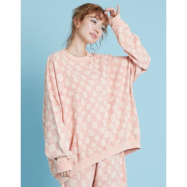 トレーナー スウェット Checker sweat top レディース メンズ