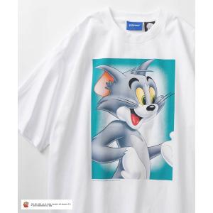 tシャツ Tシャツ レディース 「TOM＆JERRY/トムとジェリー」ビッグフォト＆バックプリント レトロデザイン ビッグシルエット半袖Tシャツ/ オ｜zozo