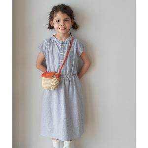 ワンピース 「KIDS」リンクコーデ/麻混シャツワンピース キッズ 子供服 女の子