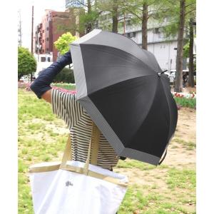 傘 レディース 裾ボーダー柄日傘の商品画像