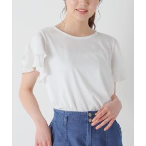 レディース tシャツ Tシャツ フリルスリーブトップス｜zozo