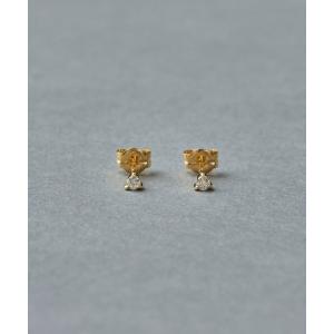 ピアス レディース K10YG ダイヤモンド ピアス