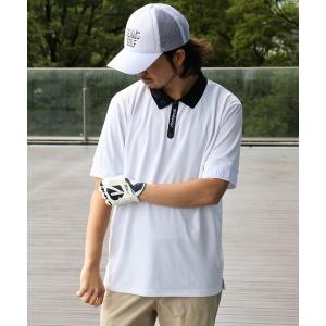 ポロシャツ BEAMS GOLF ORANGE LABEL / エンボスロゴ ハーフジップポロシャツ