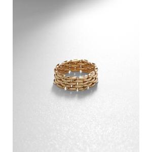 COCOSHNIK（ココシュニック） 指輪 リング K10 2連チェーンモチーフ