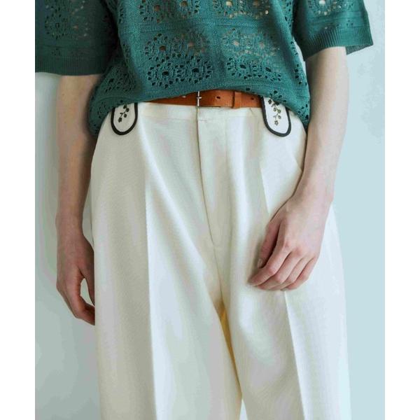 パンツ Flower Loop ワイドカルゼパンツ レディース